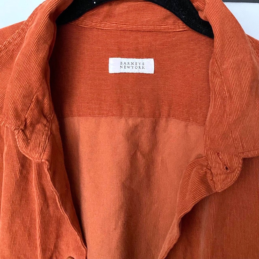 Luxury Orange Button Down Lightweight Corduroy Fl… - image 4